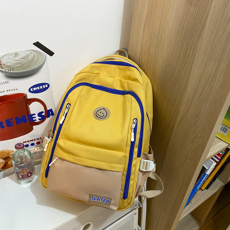 2023 New Middle School and College Schoolbag Wholesale Large Capacity Korean Contrast Color Backpack Mori Leisure Fashion Backpack