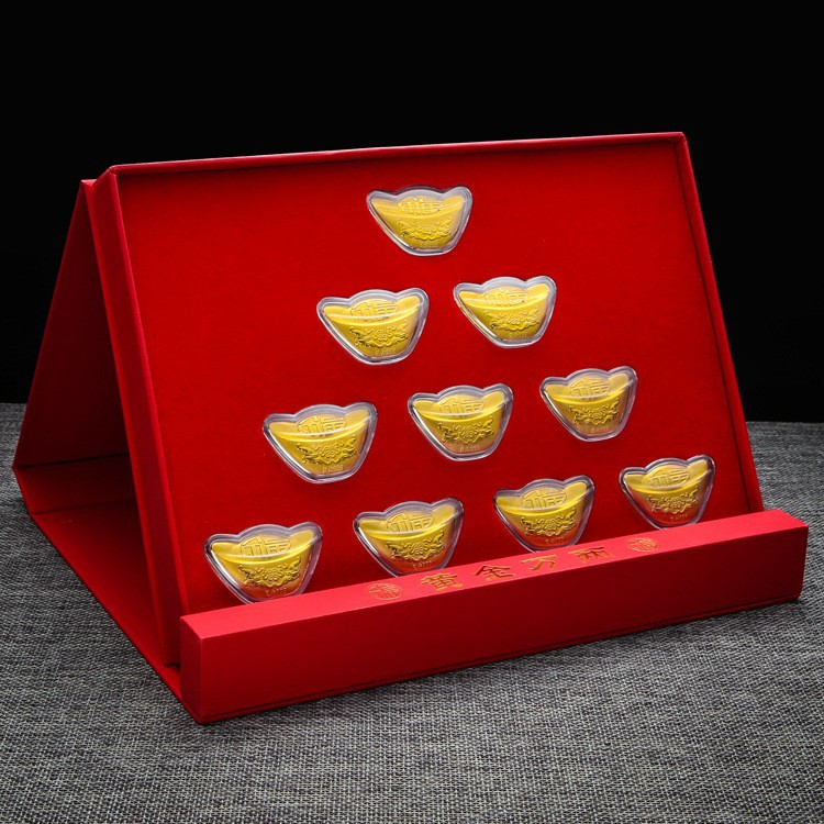 黄金万两金元宝摆件金箔工艺品套装礼品保险房地产公司活动批发