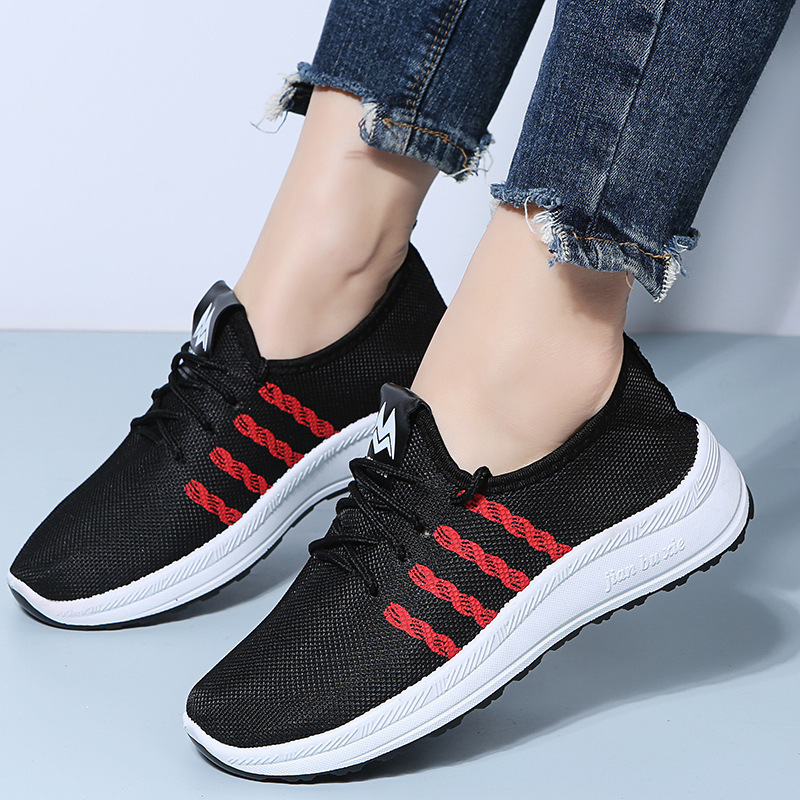 Spring and Autumn Women's Breathable Casual Sneakers Women's Running Walking Shoes Mother's Shoes Comfortable Stall Shoes Wholesale Foreign Trade