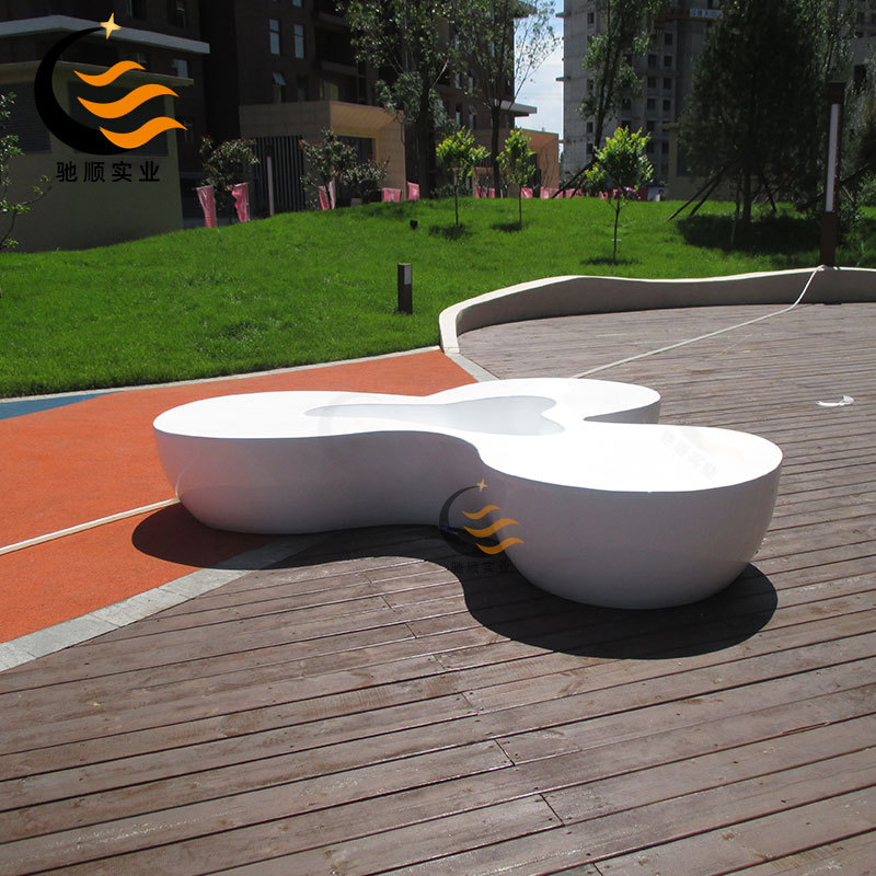 玻璃钢户外休闲椅公园商场景观座椅花艺室外北欧个性创意休息坐凳