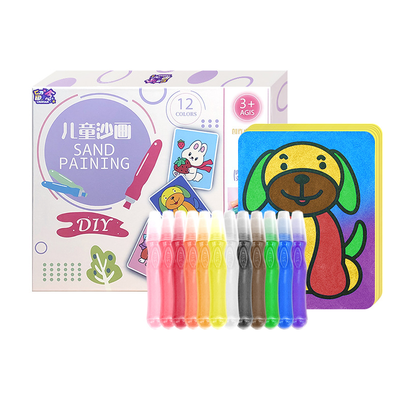 Sand Painting Diy Parent-Child Colored Sand Plastic Painting Educational Toys Handmade Bottled Graffiti Set Coloring Drawing Toys