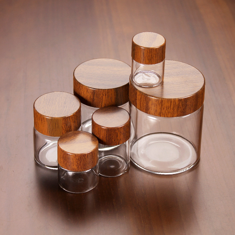 跨境批发螺口空瓶分装玻璃瓶1015ml粉末颗粒透明包装化妆品瓶子