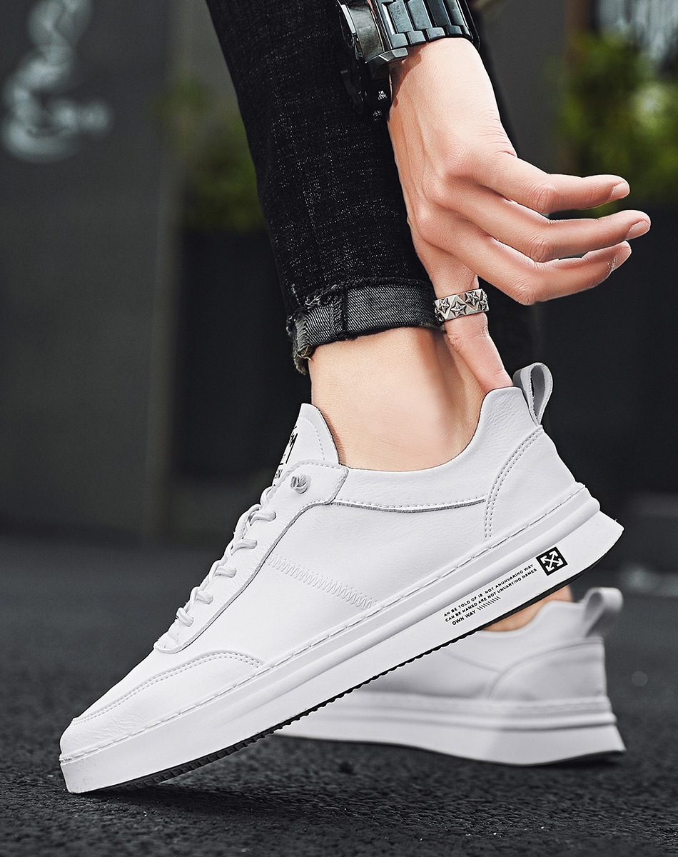 男鞋春秋季学生小白鞋男2021新款潮流平底鞋子男士潮流