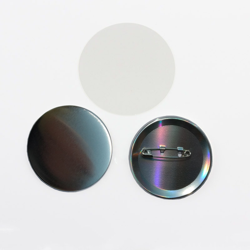 58mm日谷镭射底徽章材料铁底安全别针吧唧马口铁空白耗材100套