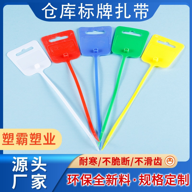 尼龙标牌扎带5x200彩色带花孔大号标牌电线网线标记标牌束线带