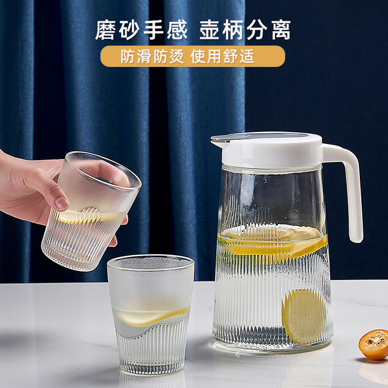 Cold Water Bottle Glass Kettle Large Capacity Teapot Home Use Set High Temperature Resistant Cold Boiled Water Cup Duckbill Landscape Pot