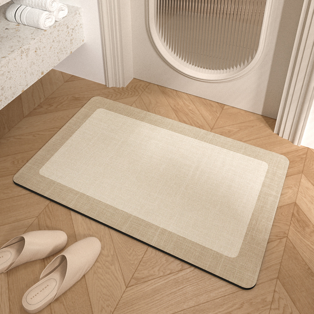 Solid Color Quick-Drying Diatom Soft Mat Bathroom Carpet Bathroom Entrance Floor Mat Strong Water Absorption Domestic Toilet Foot Mat