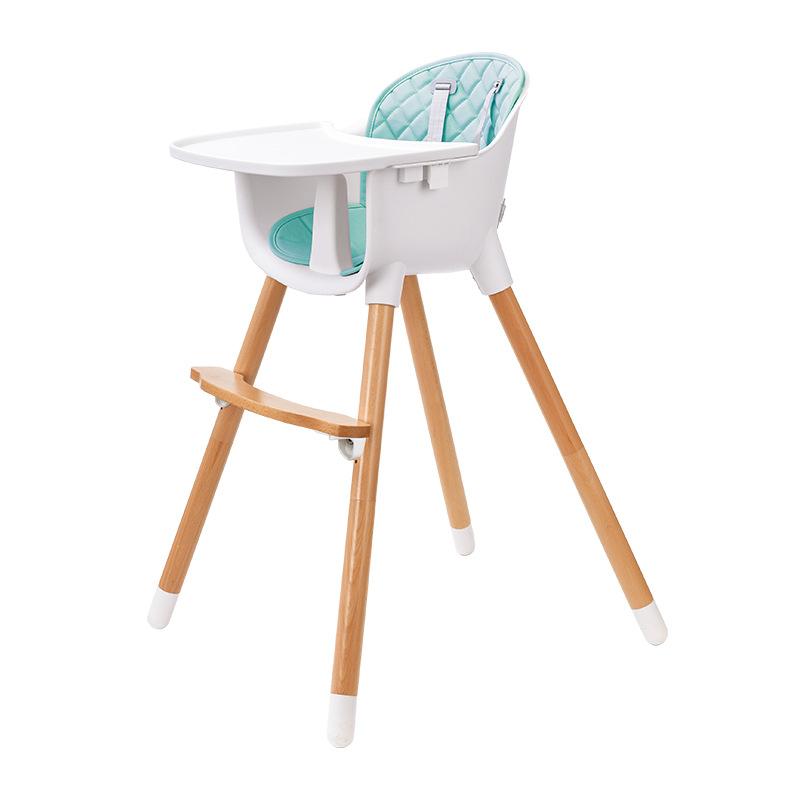 [Wholesale] Children's Dining Chair 2019 New Fashion Solid Wood Beech Baby Baby Dining Chair High Chair
