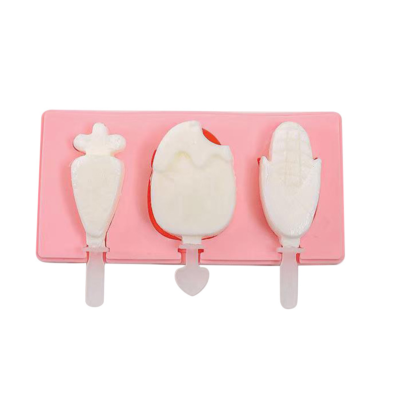 Manufacturers Supply Edible Silicon Popsicle Ice Cream Ice Cube Silicone Homemade Ice Cream Mold Cartoon Ice Cube Mold