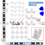 LED配件套装低压LED灯条灯带固定夹L型转角RGB免焊卡扣带撬片组合