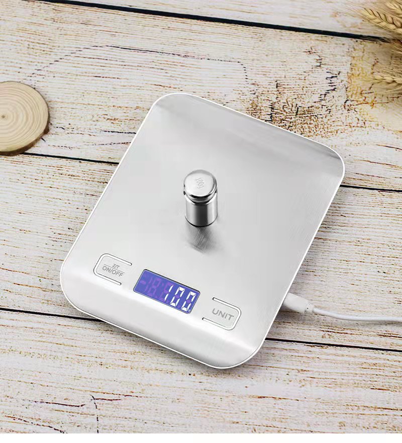 Stainless Steel Electronic Kitchen Scale 5kg Baking Food Scale Cross-Border E-Commerce Amazon Kitchen Electronic Scale Gram Weight Scale