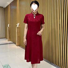 婚礼妈妈礼服喜婆婆婚宴夏装连衣裙2023新款高贵改良旗袍裙子50岁