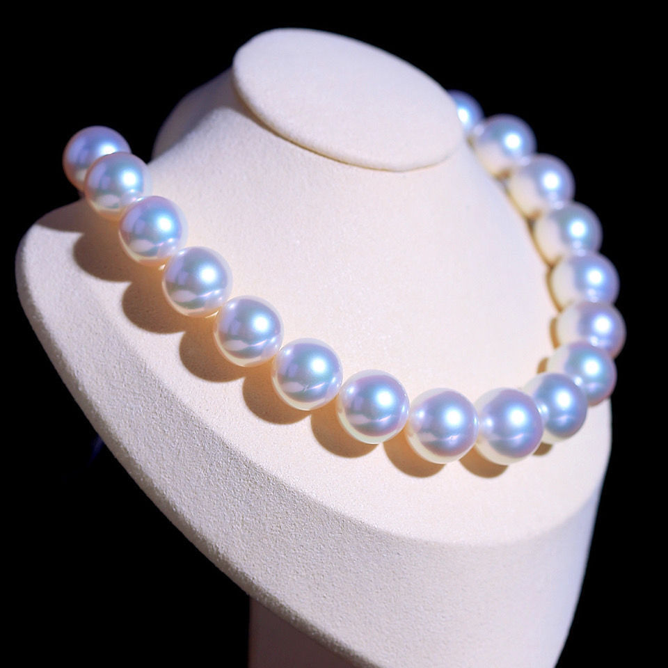 正品大颗粒12mm天然海水白珍珠14mm项链女珠链气质真珍珠送证书