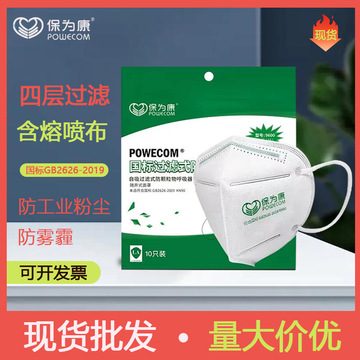 保为康kn90一次性防尘口罩透气打磨装修防工业粉尘飞沫防雾霾9600