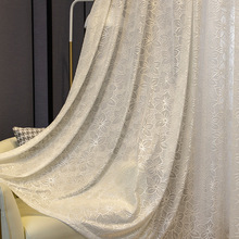 白沙窗纱窗帘樱花浮雕纱帘客厅卧室阳台跨境成品透光百搭厂家批发
