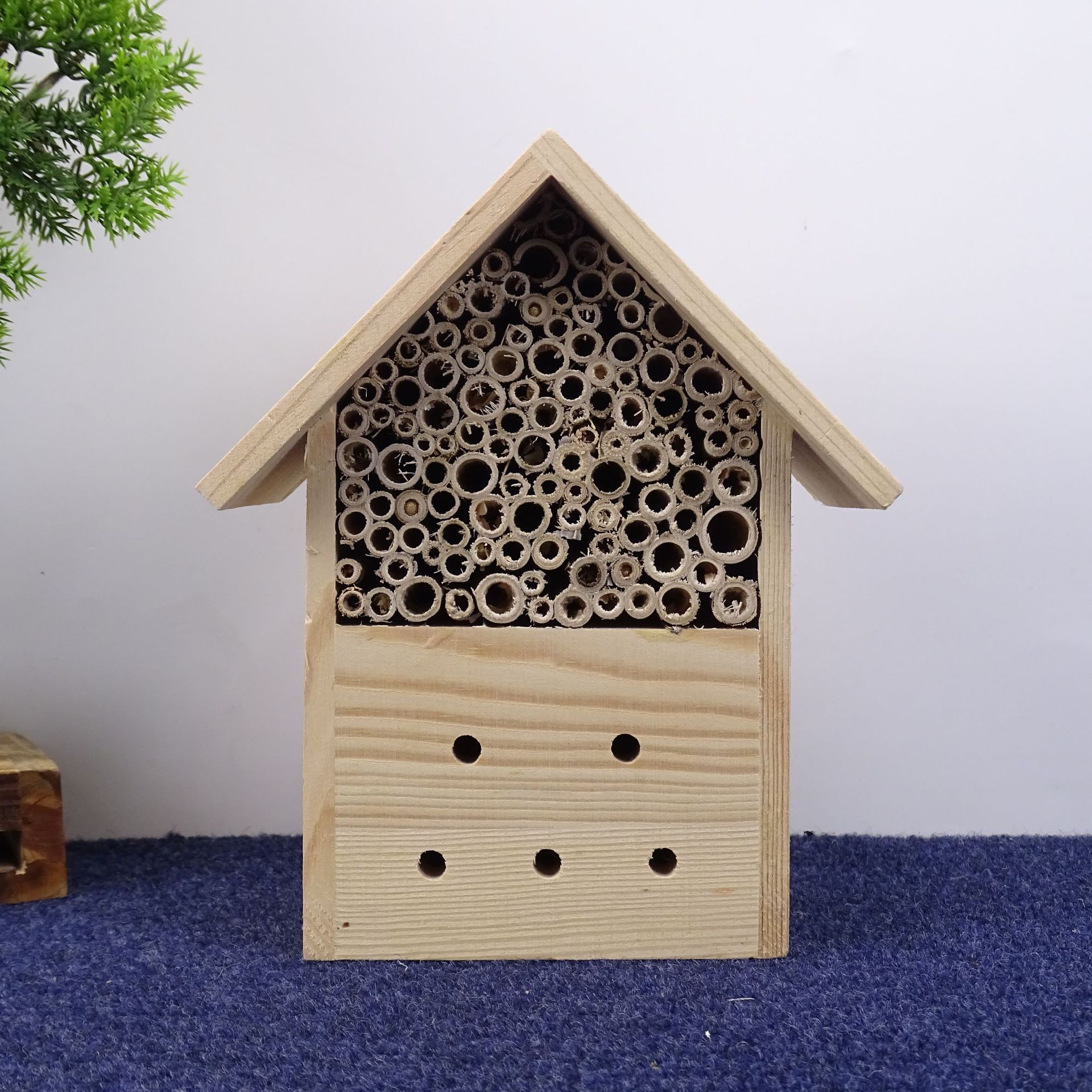 木制蜜蜂巢木质昆虫窝松木蜜蜂窝虫巢园艺装饰房屋形昆虫窝定 做