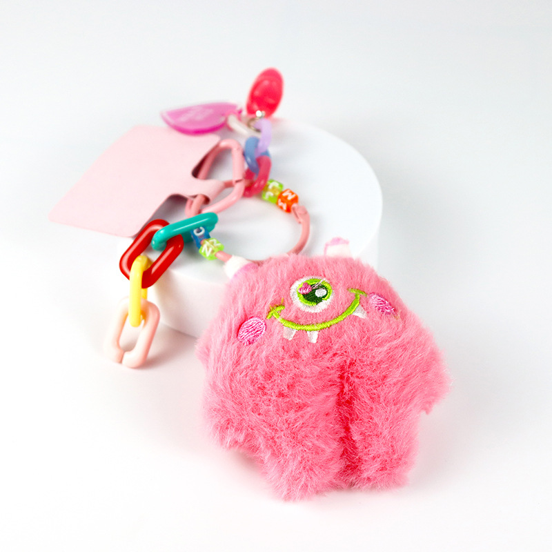 Wholesale Cute Little Monster Phone Chain Pendant Creative Big Eye Monster Plush Key Chain Couple Schoolbag Pendant Gift