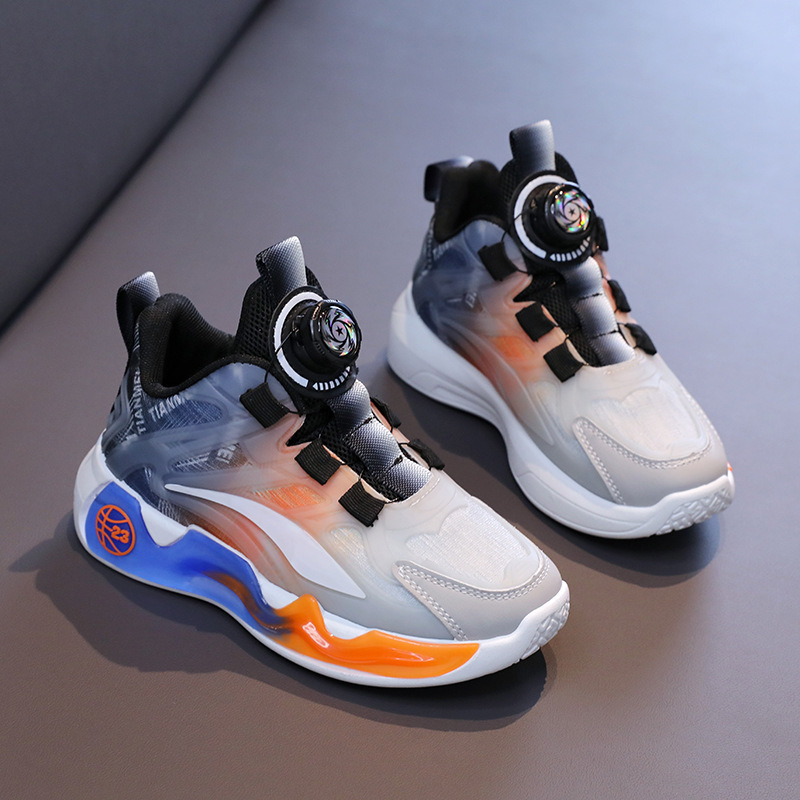 男童鞋子春款儿童旋转扣篮球鞋中大童男孩跑步运动鞋外贸新款童鞋