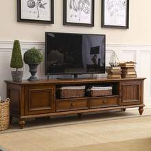 HF2X美式电视柜实木客厅茶几组合装饰柜简约复古小户型轻奢影视落