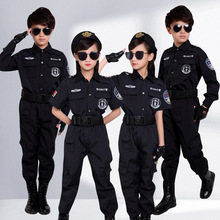 儿童警察服演出服特警黑猫警长特种兵衣服套装中小学生警官服军装