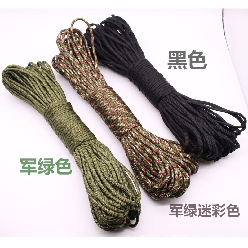 4mm Seven-Core Parachute Cord Handmade Rope Woven Bracelet Wrist Ring Climbing Rope Survival Outdoor Polypropylene Core Binding Tent