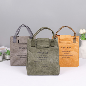 杜邦纸牛皮纸保温袋午餐袋饭盒印logo购物环保袋手提袋撕不烂