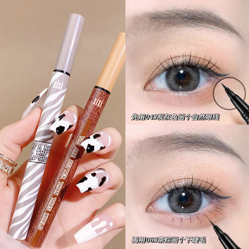 Xixi American Retro Color Eyeliner Waterproof Not Smudge Eye Shadow Pen Outline Shadow Eyelashes Liquid Eyeliner