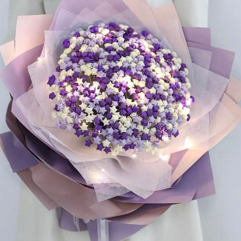 星星纸渐变diy满天星星花束小红书同款红送男友手工星星折纸套装