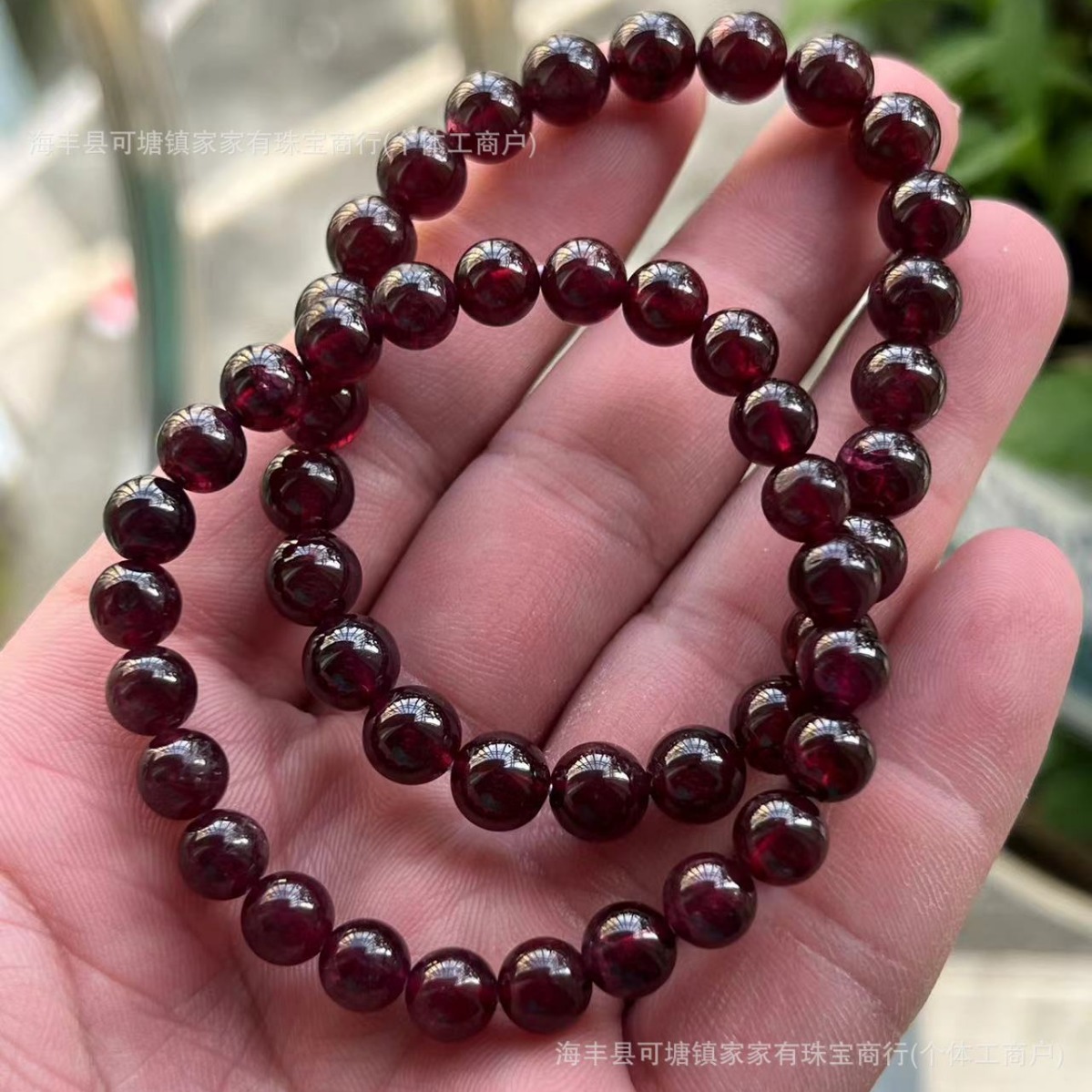 天然紫牙乌石榴石单圈圆珠手串晶体帝王紫款手链饰品-阿里巴巴