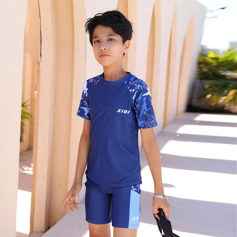 儿童泳衣男童分体中大童专业男孩速干游泳衣2024新款泳裤泳装套装