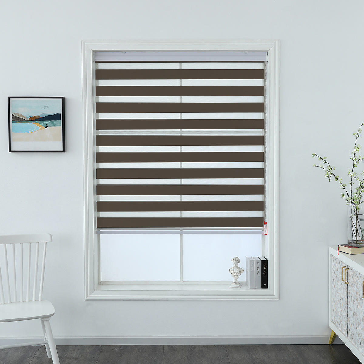 全遮光柔纱帘卷帘窗帘卷拉式升降手拉遮阳布客厅卫生间斜纹全隔热