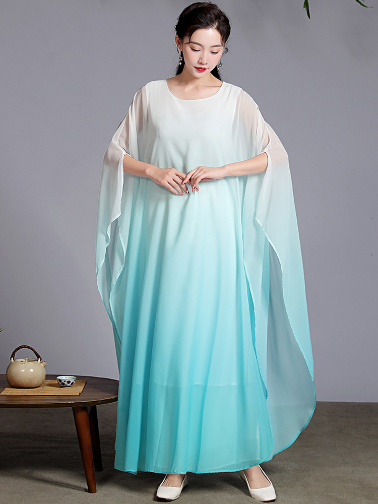 禅舞服仙气蝉服女禅意超仙禅服春渐变色裙子汉服古筝演出服连衣裙