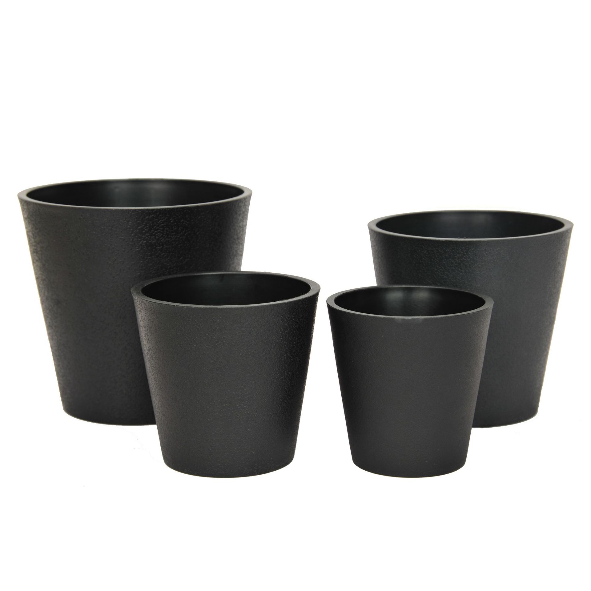 塑料花盆 表面砂面园形黑色仿真盆景百搭花盆 耐摔环保pp盆