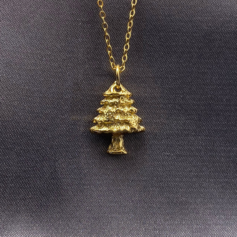 纯银s925圣诞树项链女冷淡风日韩时尚气质简约锁骨链圣诞节礼物