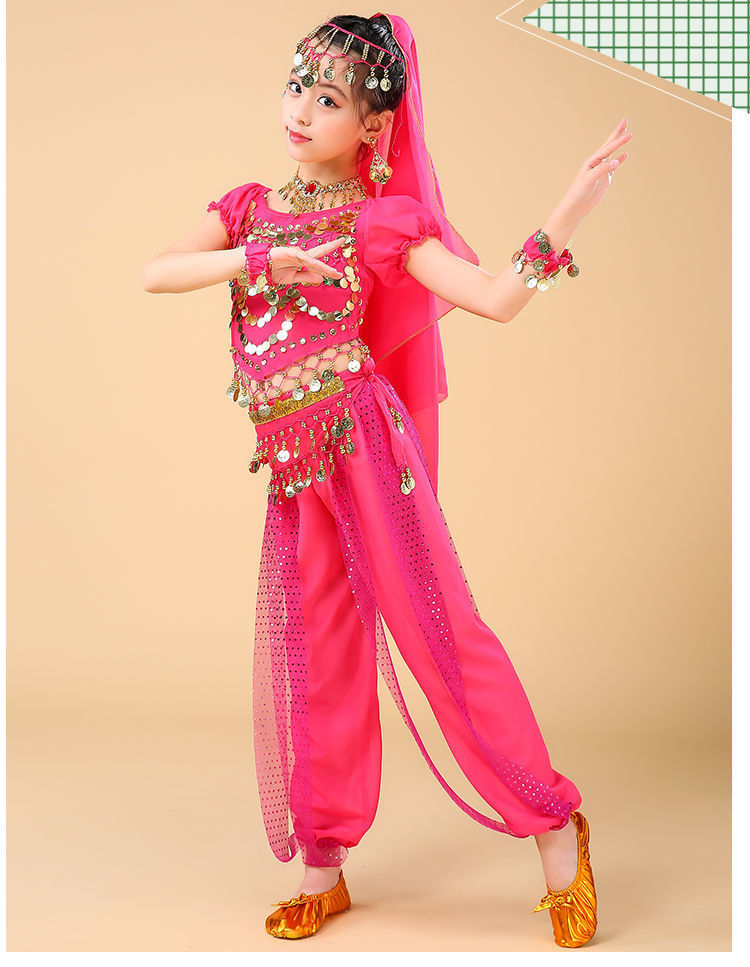 儿童印度舞演出服幼儿园新疆舞表演服装女童服饰肚皮舞民族舞蹈服