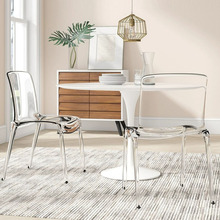 北欧设计师轻奢水晶透明亚克力餐椅欧式现代简约网红ins梳妆椅