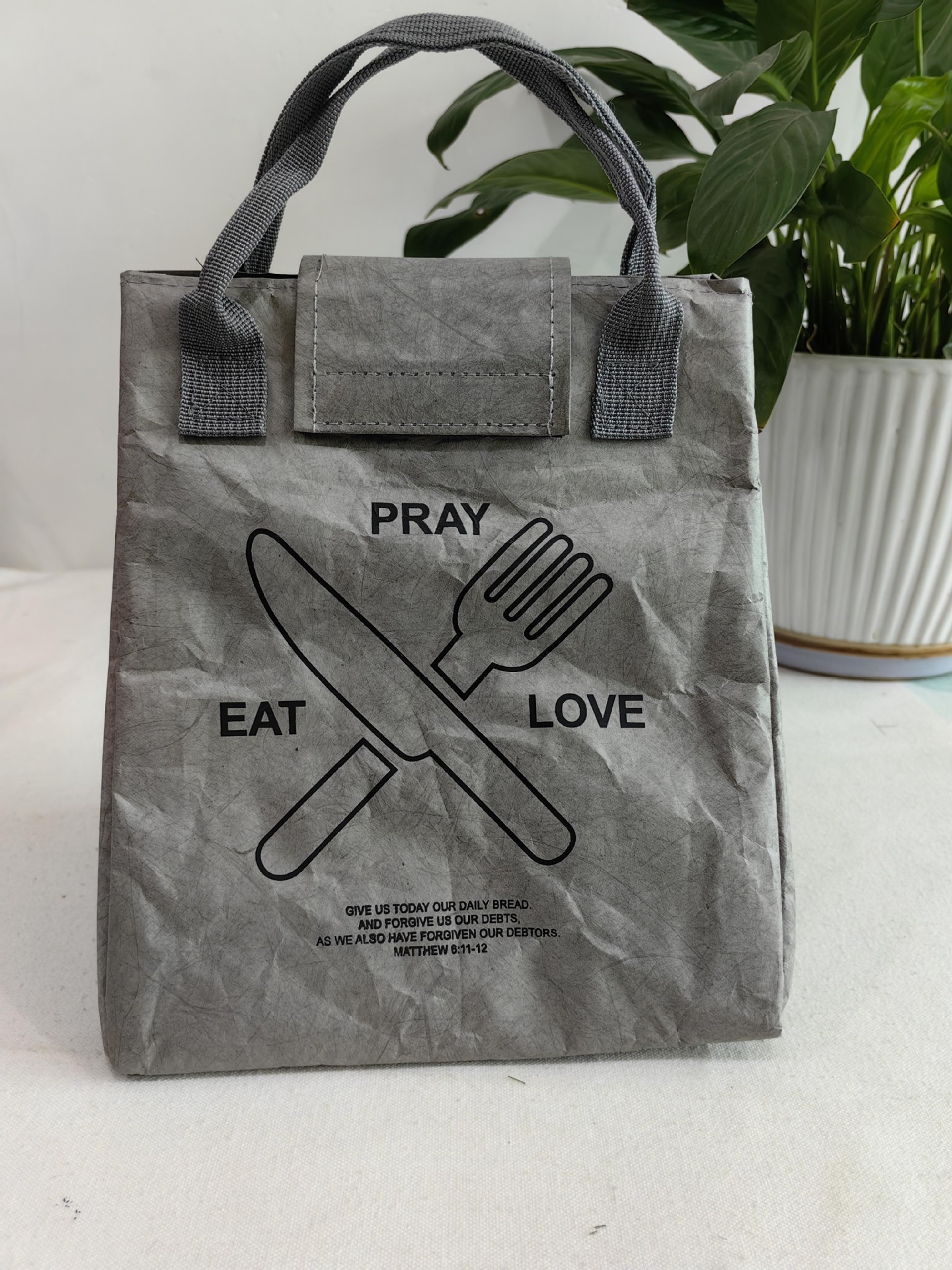 Tear-Proof Waterproof Aluminum Foil Insulated Lunch Bag Lightweight Vintage Picnic Bag Kraft Paper Fiber Paper Insulated Tote