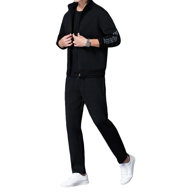 2022 Autumn New Men's Three-Piece Set plus Size Sports Suit Youth Casual Sweatshirt Sweatpants Cardigan Suit Suit Men