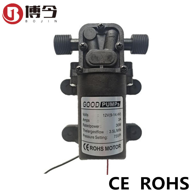 铁料直流微型隔膜水泵12v自吸往复泵英制4分接头1/2公制18mm螺纹