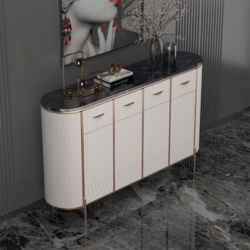 轻奢风鞋柜玄关柜家用门口大容量入户门厅柜现代简约大理石储物柜