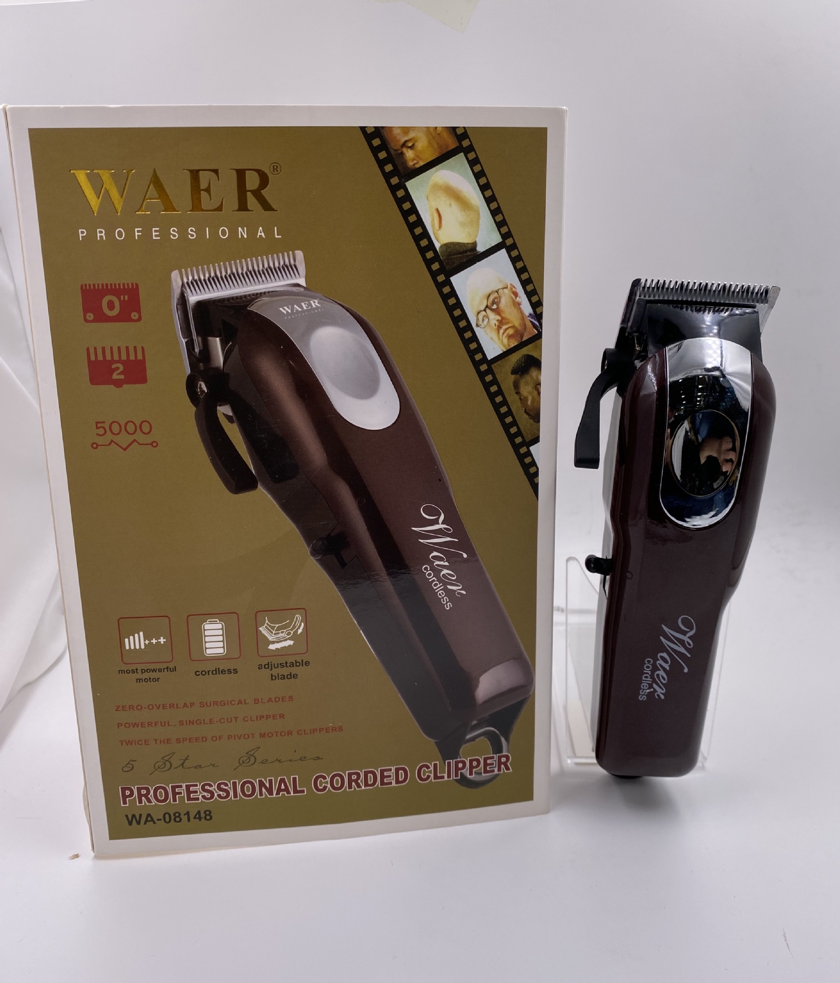 Waer Electric Clipper Rechargeable Hair Clipper Stainless Steel Cutter Head Electric Clipper Factory Wholesale
