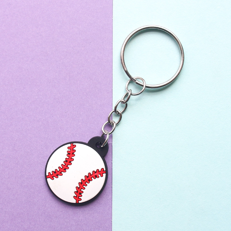 New Products in Stock PVC Keychain Cartoon Football Ball Pendant Creative Pendant Bag Decoration Gift Key Ring