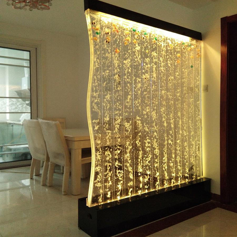 Large Water Curtain Wall Water Screen Acrylic Bubble Bath Curtain S-Shaped Partition Hallway Fish Tank Aquarium