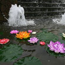 花荷花水上荷叶水池塘装饰造景塑料假睡莲花鱼缸供佛舞蹈道具