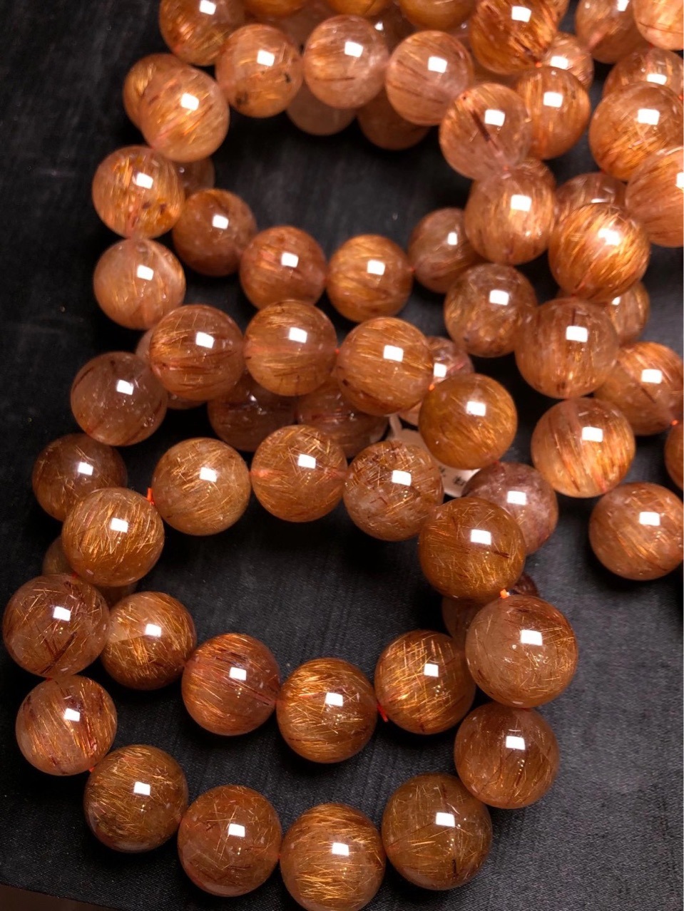 天然猫眼铜发晶手串男士红铜顺发晶手链女款金丝铜钛晶猫眼石水晶