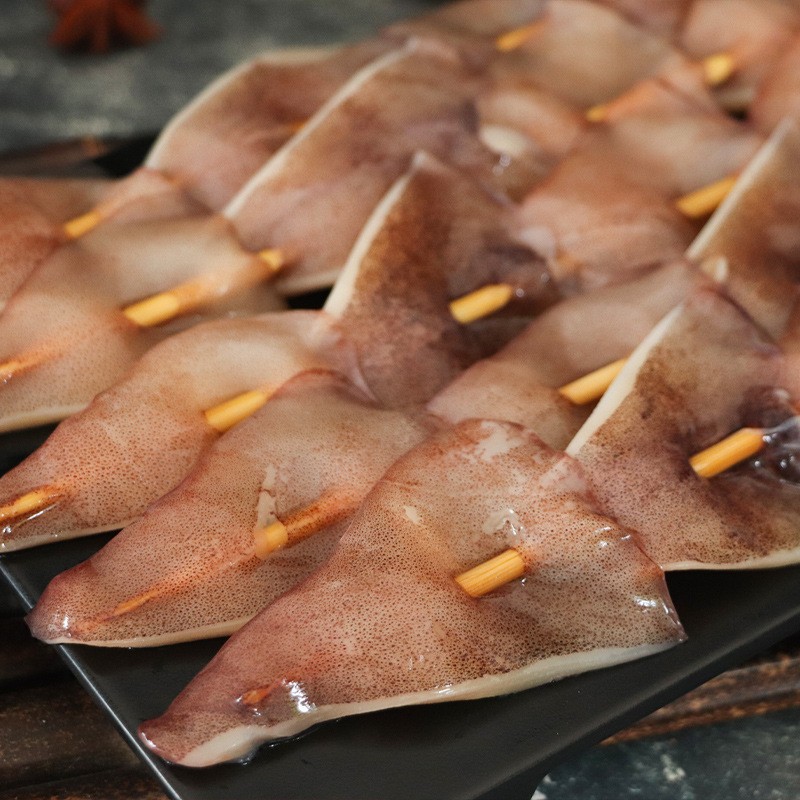 网红鱿鱼耳串铁板鱿鱼串 新鲜海鲜烧烤 有半成品食材鱿鱼片鱿鱼耳