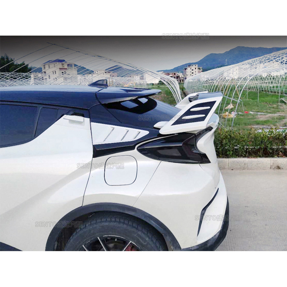 适用于2016-2020丰田奕泽 chr改装大尾翼定风翼带led灯尾翼扰流板