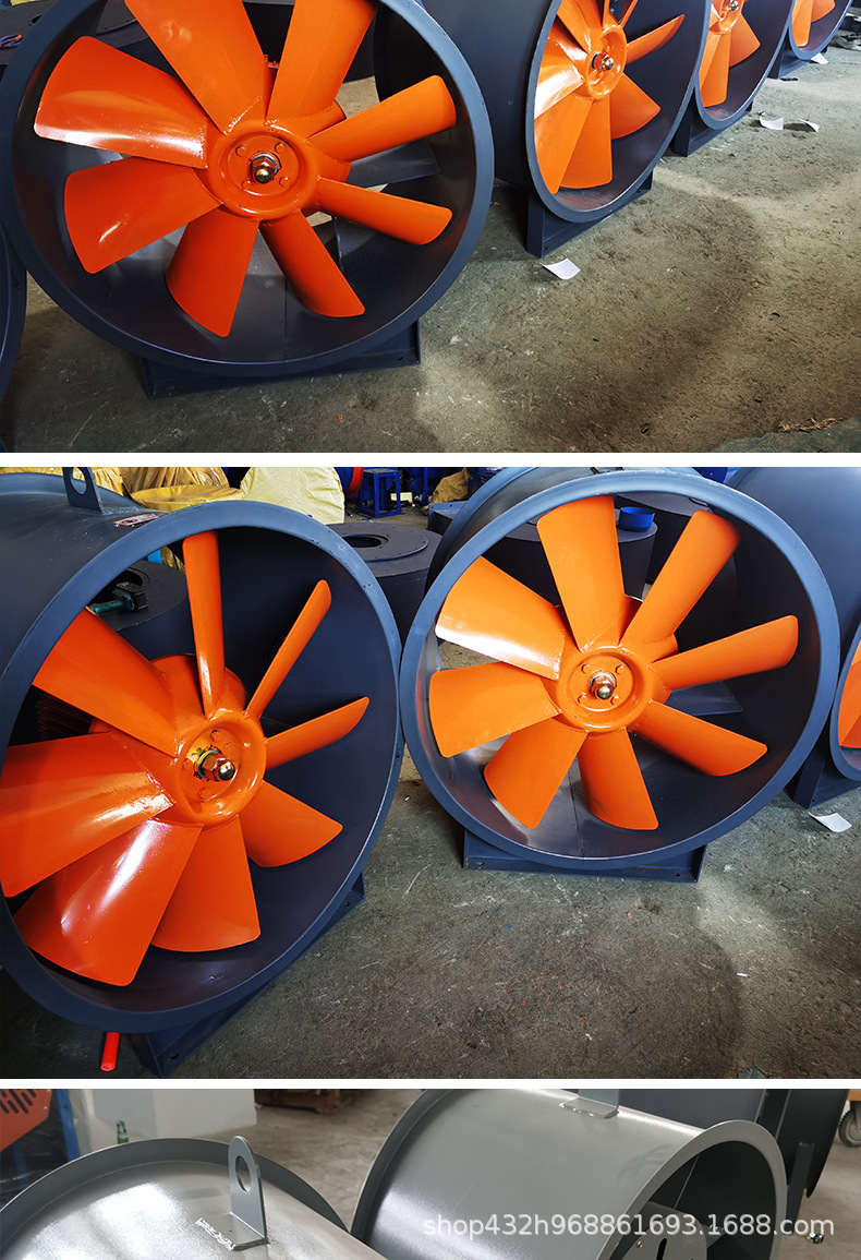 通风设备工程双速 htf消防高温排烟风机 地库商场排烟混流式风机