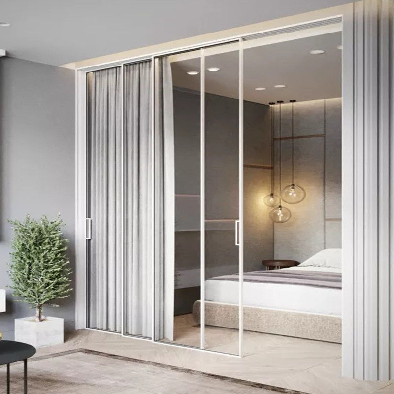 推拉门阳台厨房三联动门卫生间移门钢化玻璃中空门钛镁合金隔断