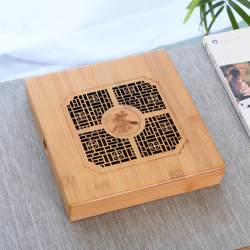 三层普洱茶盒竹制实木赏茶奉茶分茶盘道具普洱茶叶包装盒可叠加